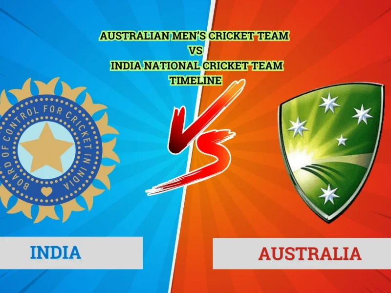 australian men’s cricket team vs india national cricket team timeline
