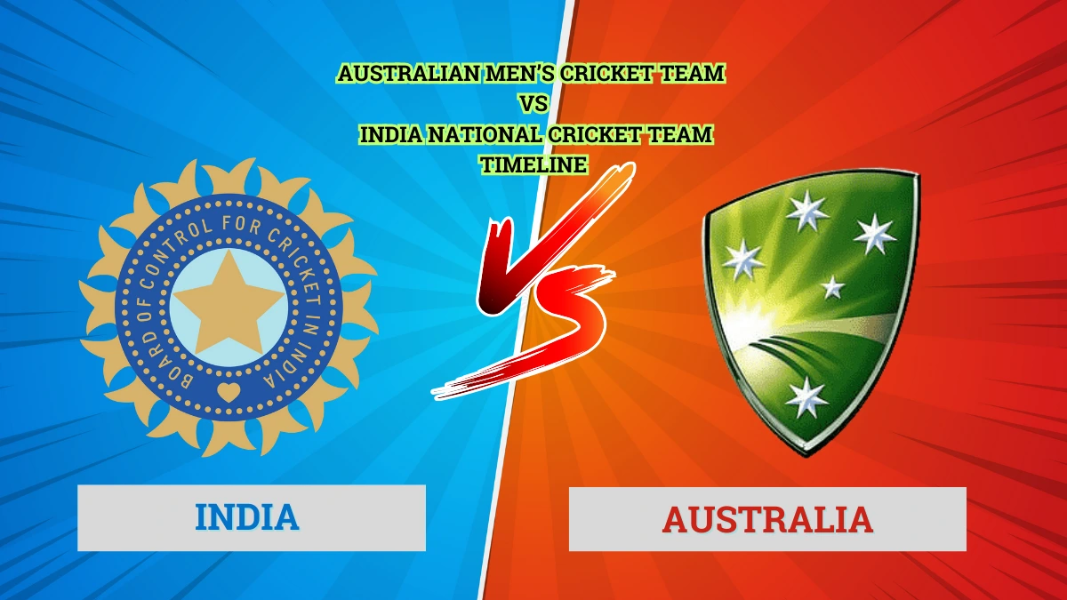australian men’s cricket team vs india national cricket team timeline