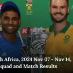 India tour of South Africa, 2024 Nov 07 - Nov 14, Schedule, News, Squad and Match Results