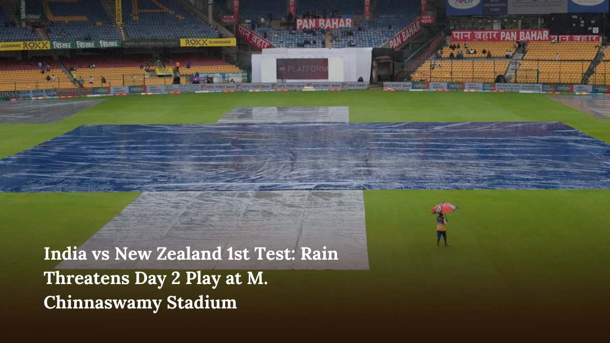 India vs New Zealand 1st Test: Rain Threatens Day 2 Play at M. Chinnaswamy Stadium