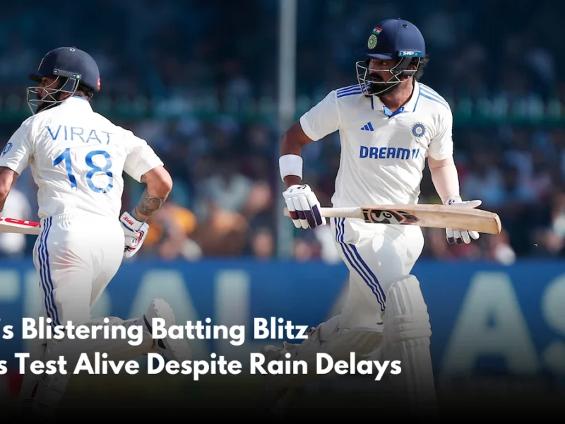 India's Blistering Batting Blitz Keeps Test Alive Despite Rain Delays