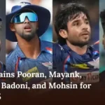 LSG Retains Pooran, Mayank, Bishnoi, Badoni, and Mohsin for IPL 2025