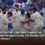 IND vs NZ, 3rd Test Day 1 Ajaz Patel Triggers Late Collapse as India Struggles on Day 1 of Mumbai Test After Jadeja’s Heroics