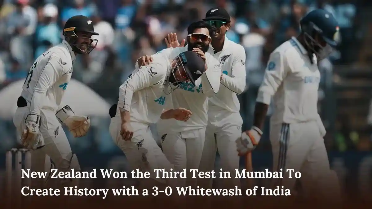 New Zealand Won the Third Test in Mumbai To Create History with a 3-0 Whitewash of India